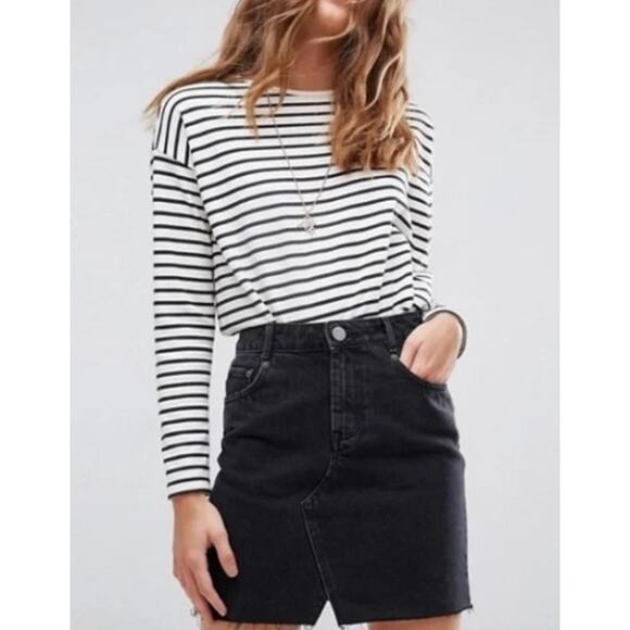 ASOS Black Jean Pelmet Skirt Sz 0 - Picture 11 of 11